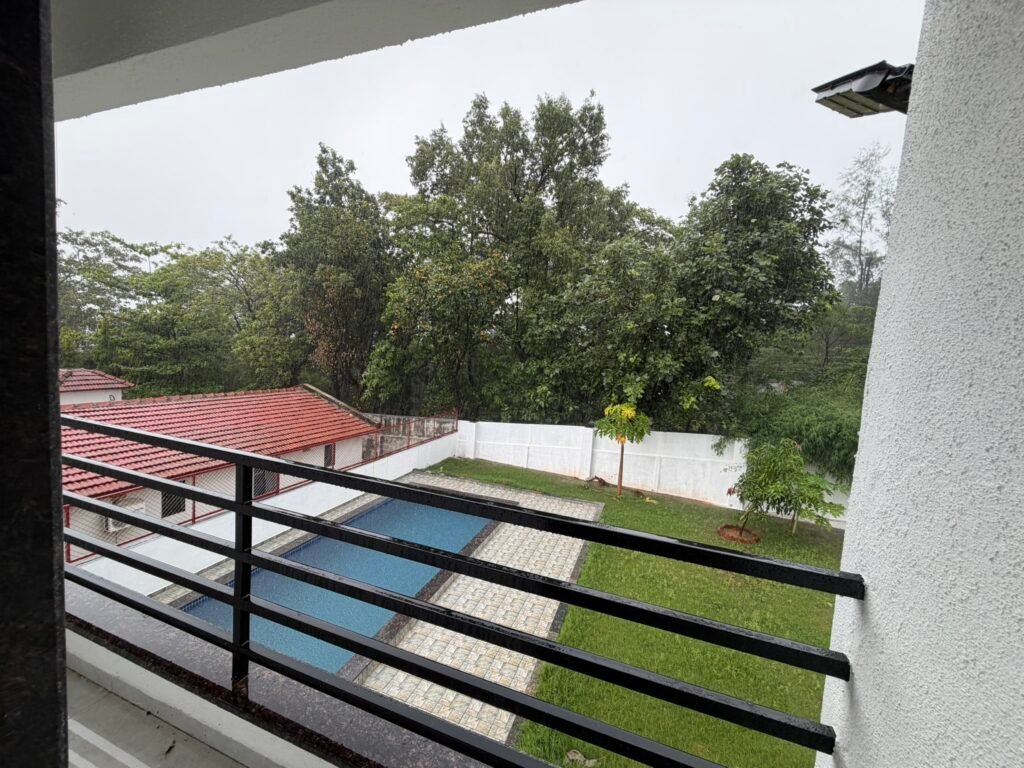 Nandan Villa Karjat, Balcony view pool