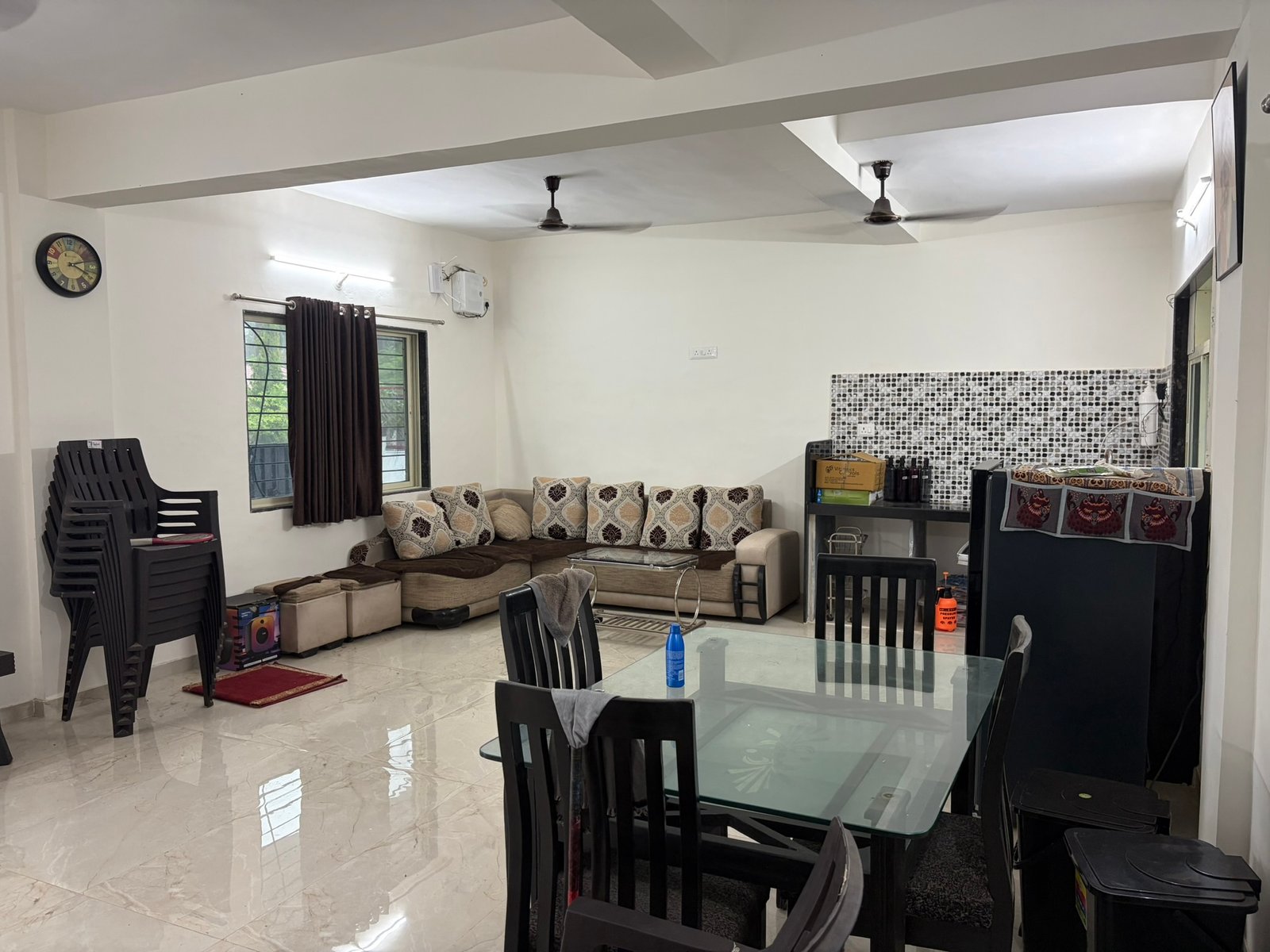 Nandan Villa Karjat, open living and dining hall